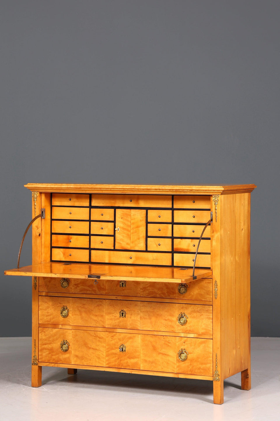 Stylish original Biedermeier secretary around 1860 chest of drawers antique office chest of drawers