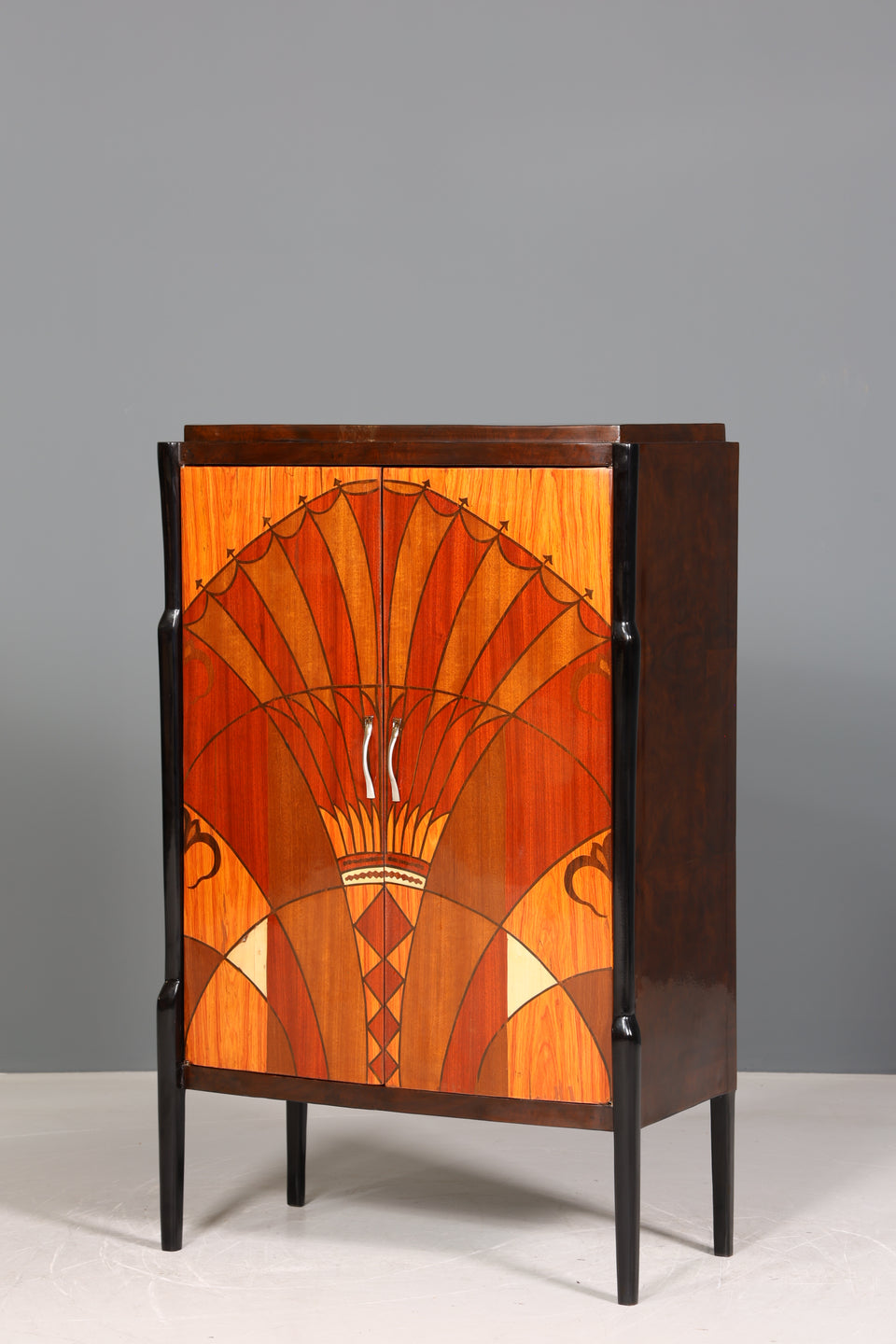 Wunderschönes Art Deco Stil Highboard Schrank Kommode Vertiko Sun Cabinet