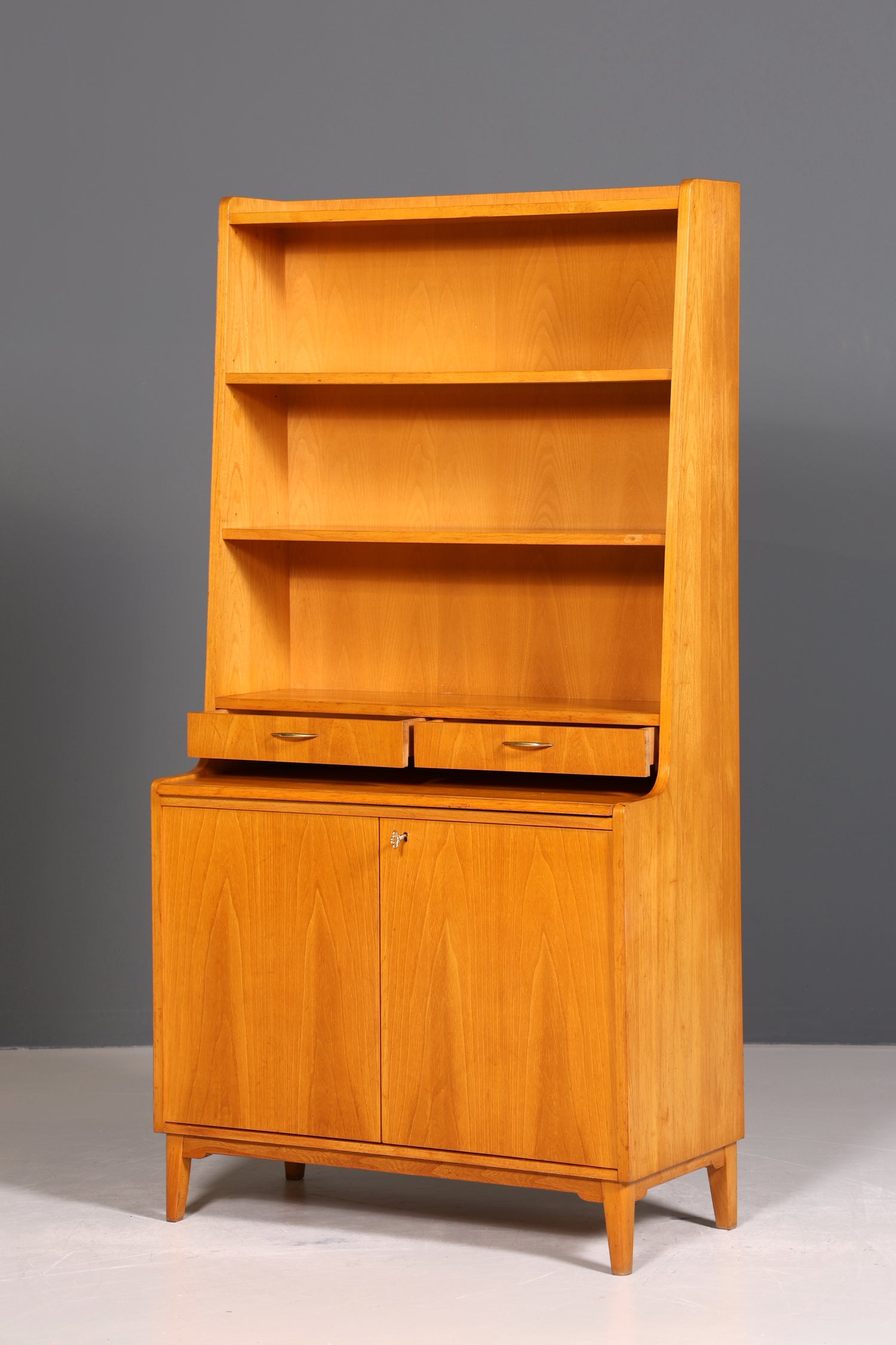 Wunderschöner Mid Century Regal Schrank Vintage Highboard Bücherregal Holz Kommode