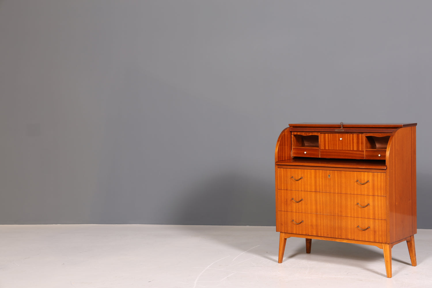 Stylish Mid Century roller shutter secretary Danish design office cupboard office chest of drawers