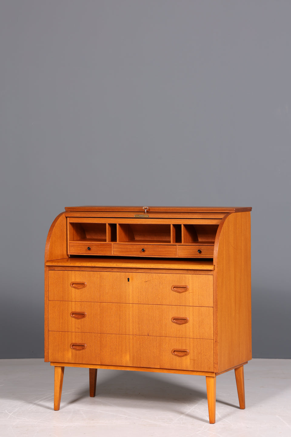 Traumhafter Mid Century Rollladen Sekretär Danish Design echt Holz Rollladen Kommode