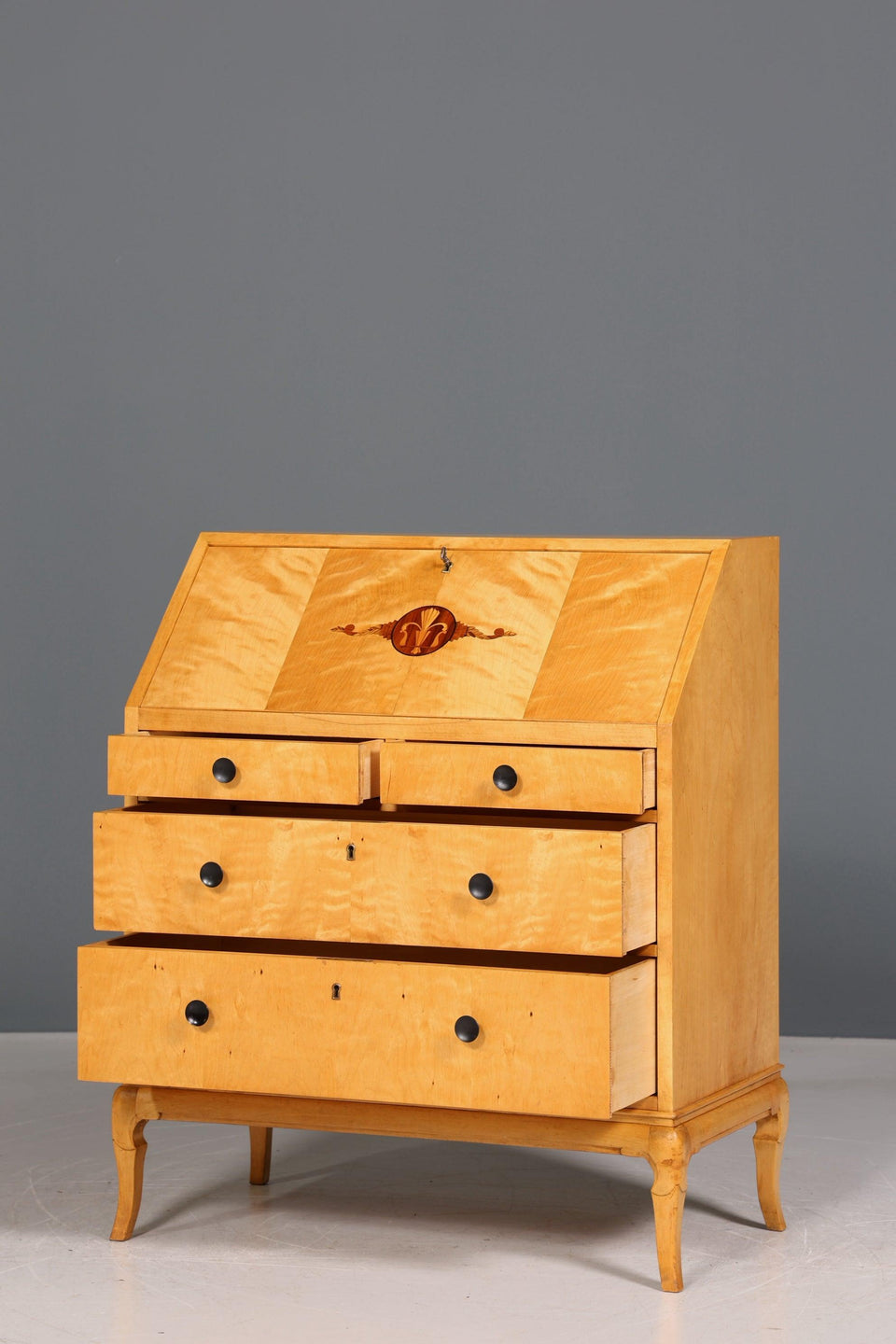 Noble secretary in Biedermeier style around 1930 real wood writing furniture chest of drawers