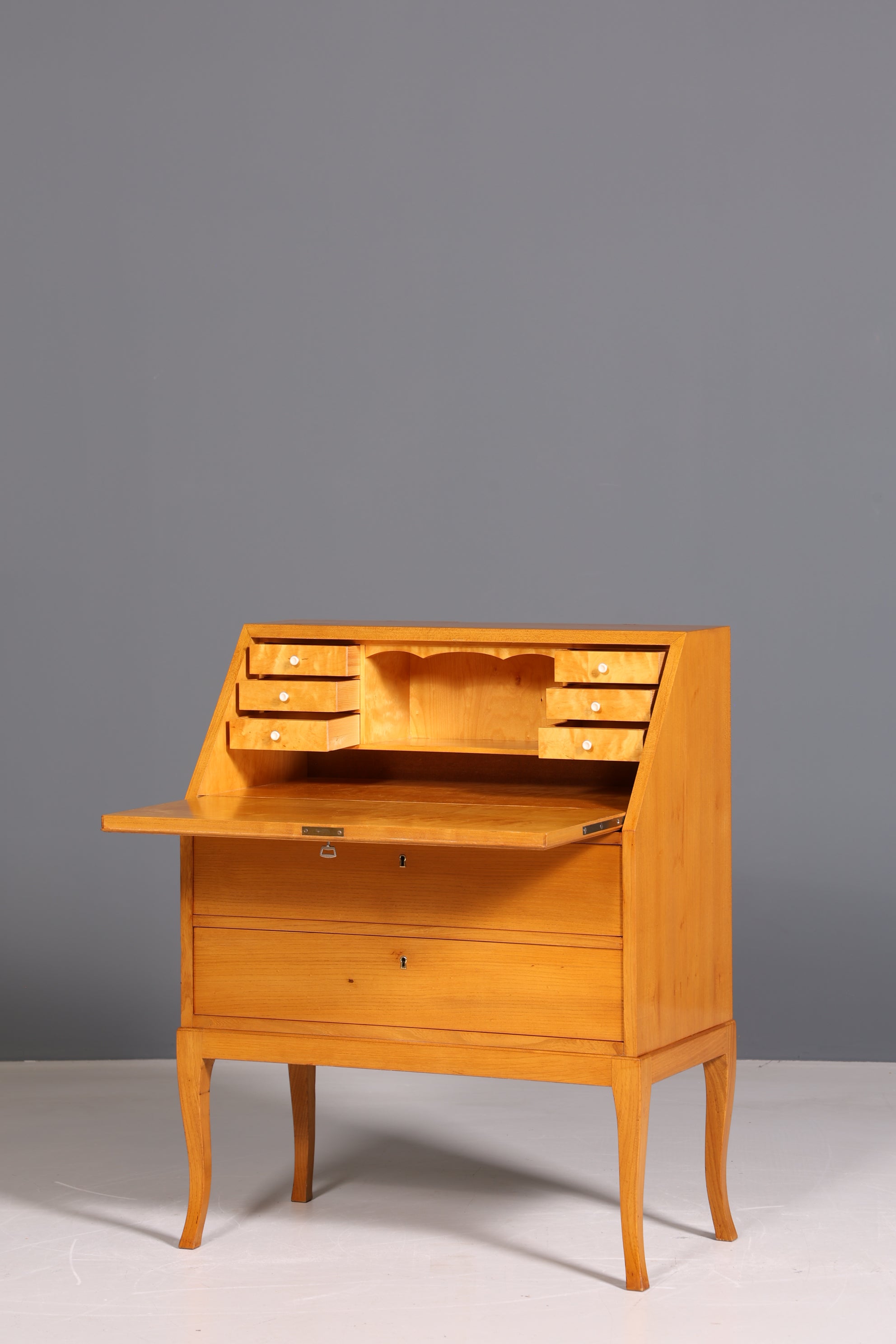 Beautiful secretary in Biedermeier style around 1930 writing furniture real wood chest of drawers