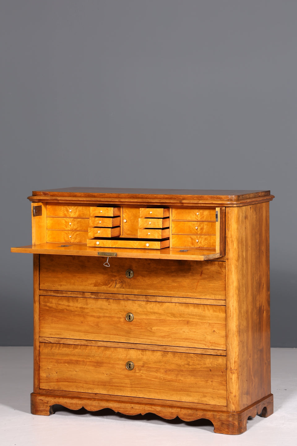 Stilvoller Original Biedermeier Sekretär um 1860 Kommode Antik Büro Kommode Secretary