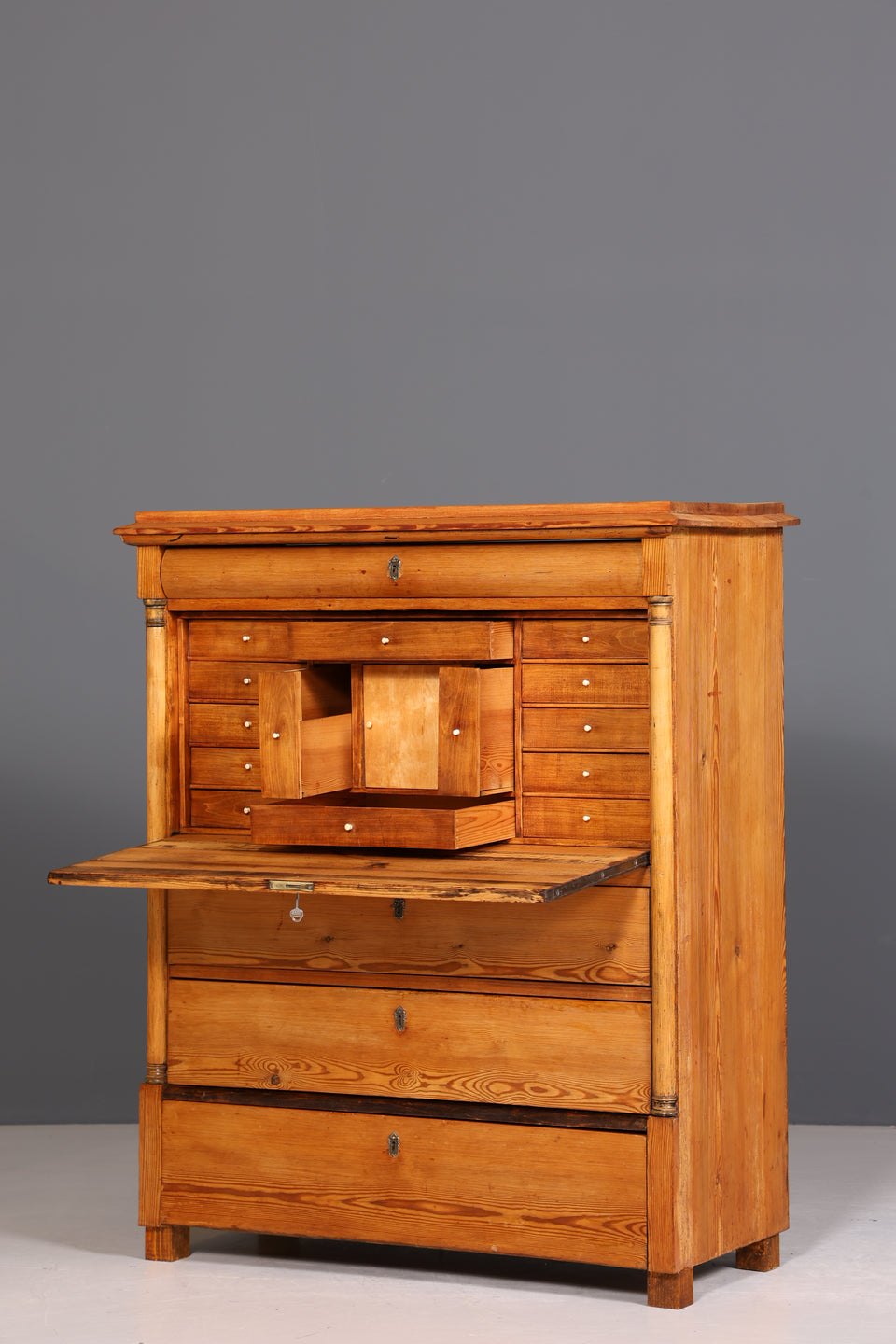 Wunderschöner Original Biedermeier Sekretär um 1860 Kommode Antik Bürokommode