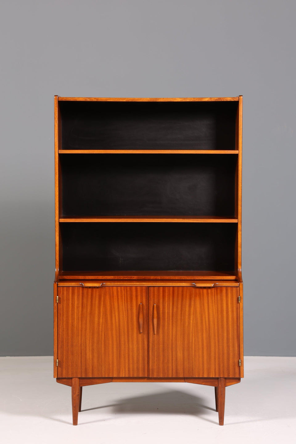 Beautiful Mid Century Shelf Highboard Teak Wood Hugo Troeds Bookcase 50s 60s Secretary Cabinet