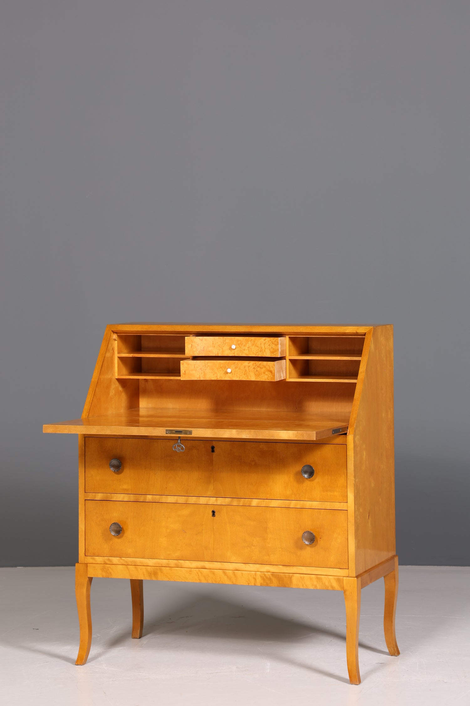 Noble secretary in Biedermeier style around 1930 writing furniture real wood chest of drawers desk