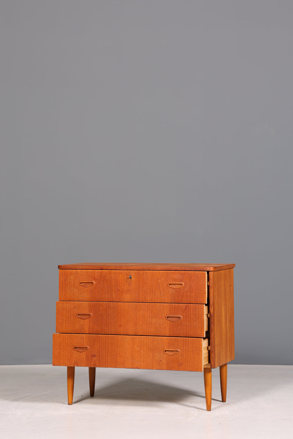 Stilvolle Mid Century Kommode "Made in Denmark" Teak Holz Sideboard Wäschekommode echt Holz Schubladenkommode