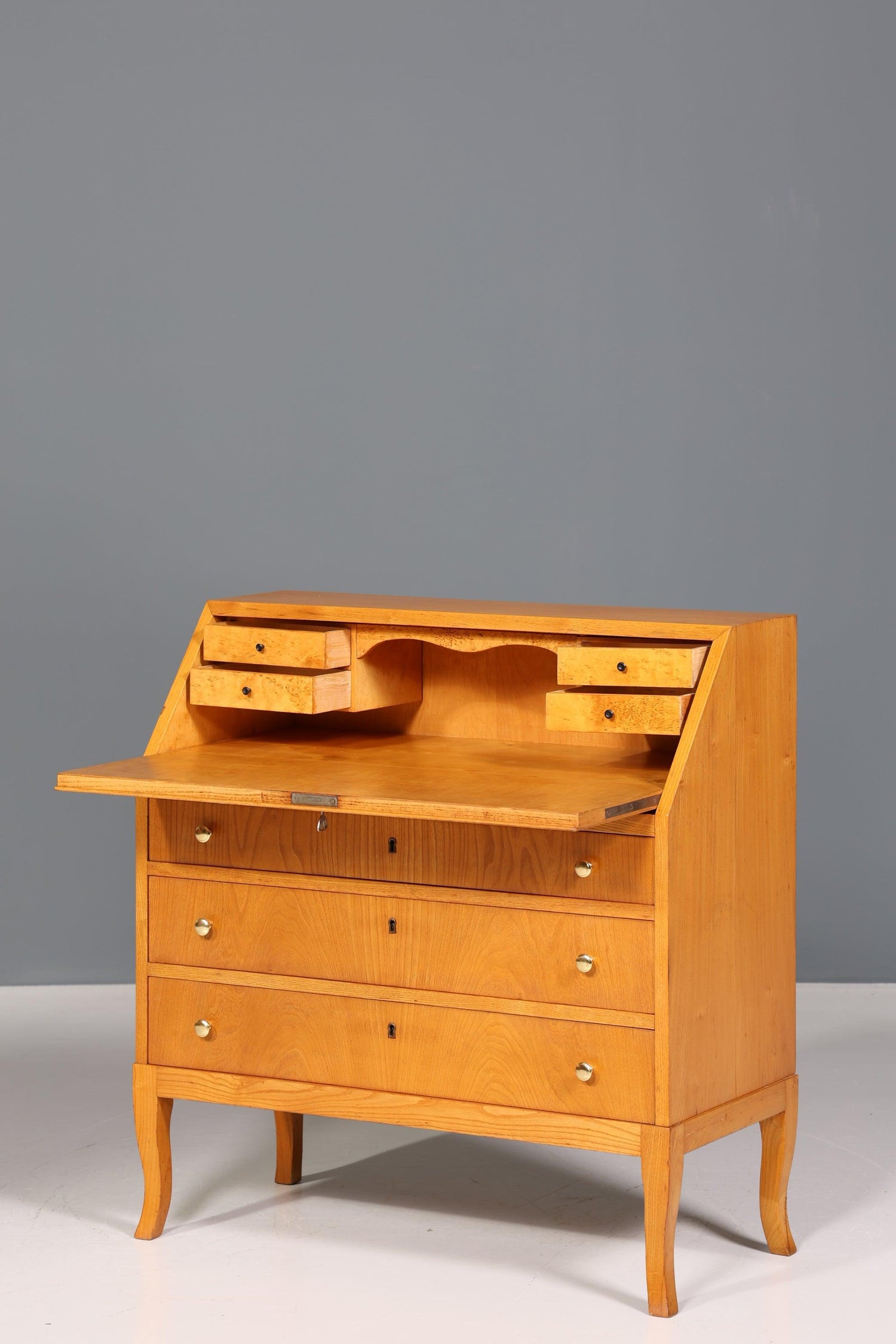 Stylish secretary in Biedermeier style around 1930 real wood writing furniture chest of drawers