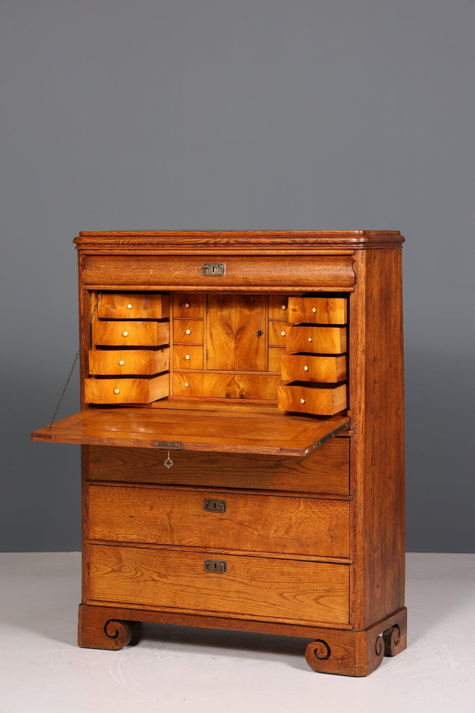 Beautiful Art Nouveau Secretary Biedermeier Vertiko Antique Chest of Drawers around 1890 Writing Chest