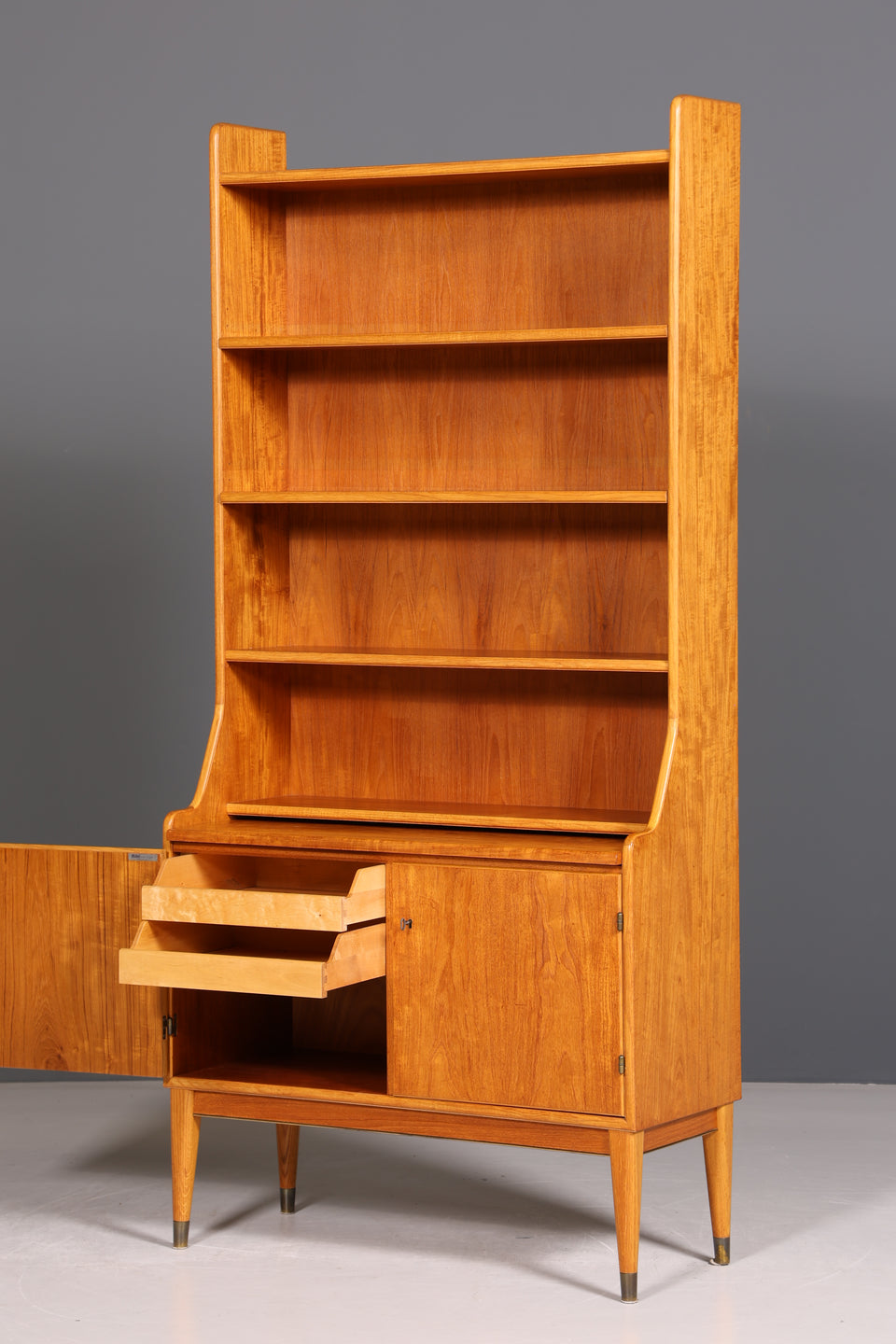 Traumhafter Mid Century Schrank Bücherregal Vintage Highboard Sekretär Holz Regal Bookshelf 60er Jahre