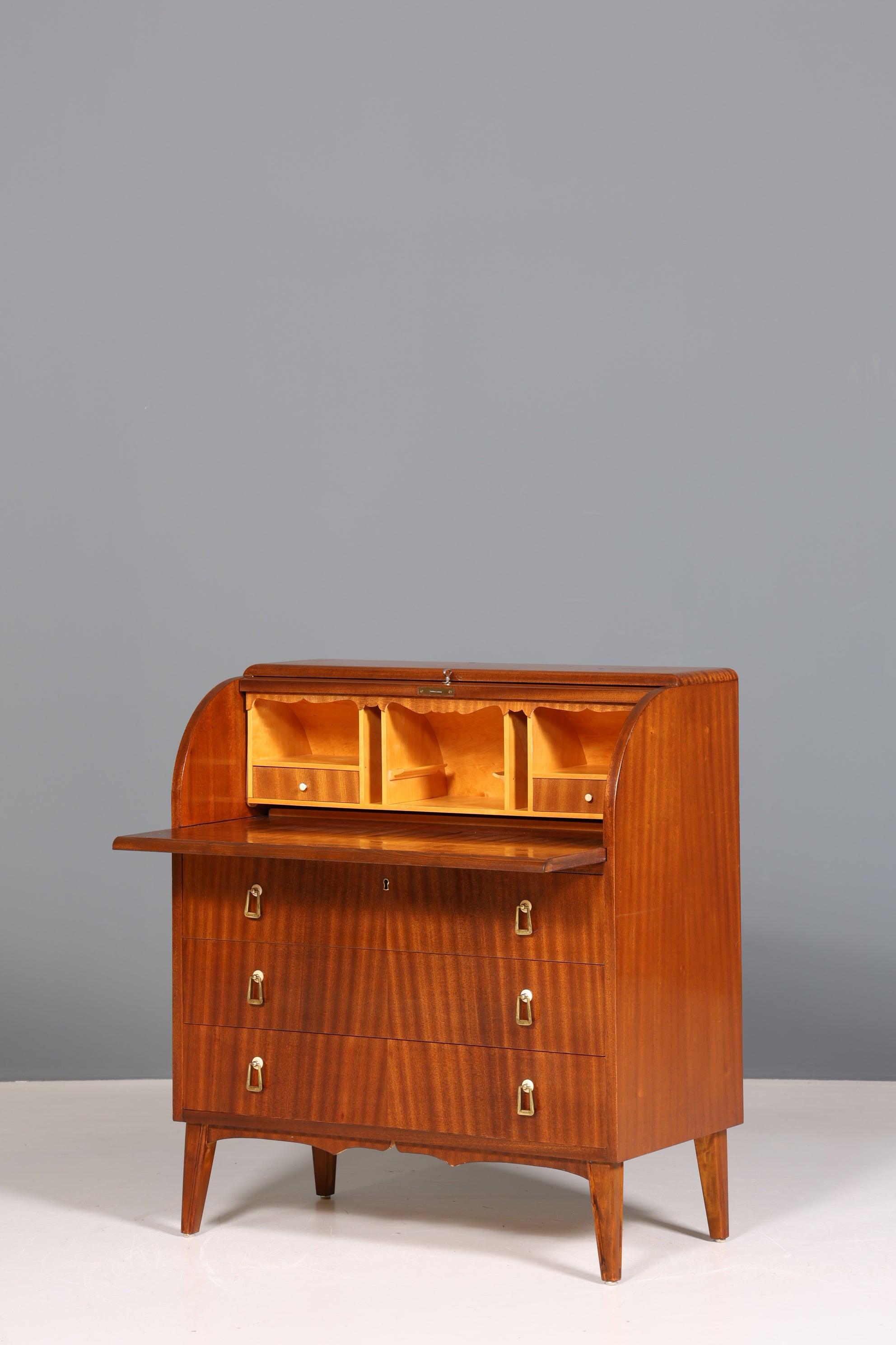 Beautiful Mid Century roller shutter secretary real wood cabinet office chest of drawers 60s