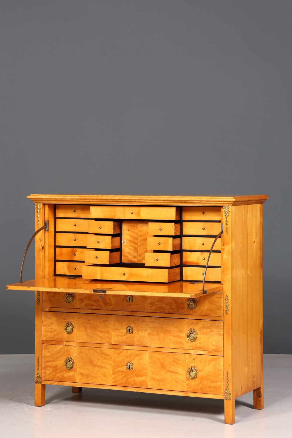 Stylish original Biedermeier secretary around 1860 chest of drawers antique office chest of drawers