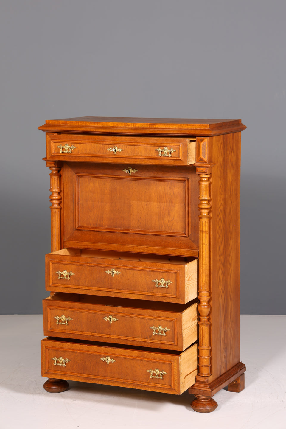 Stilvoller Gründerzeit Sekretär Vertiko Highboard Louis Philippe Kommode um 1880