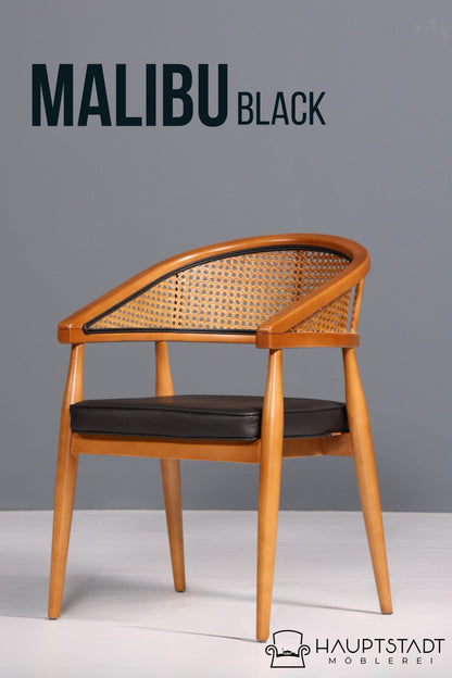 Noble wicker chair &quot;Malibu Black&quot; dining room chair in black armchair secretary chair kitchen chair 