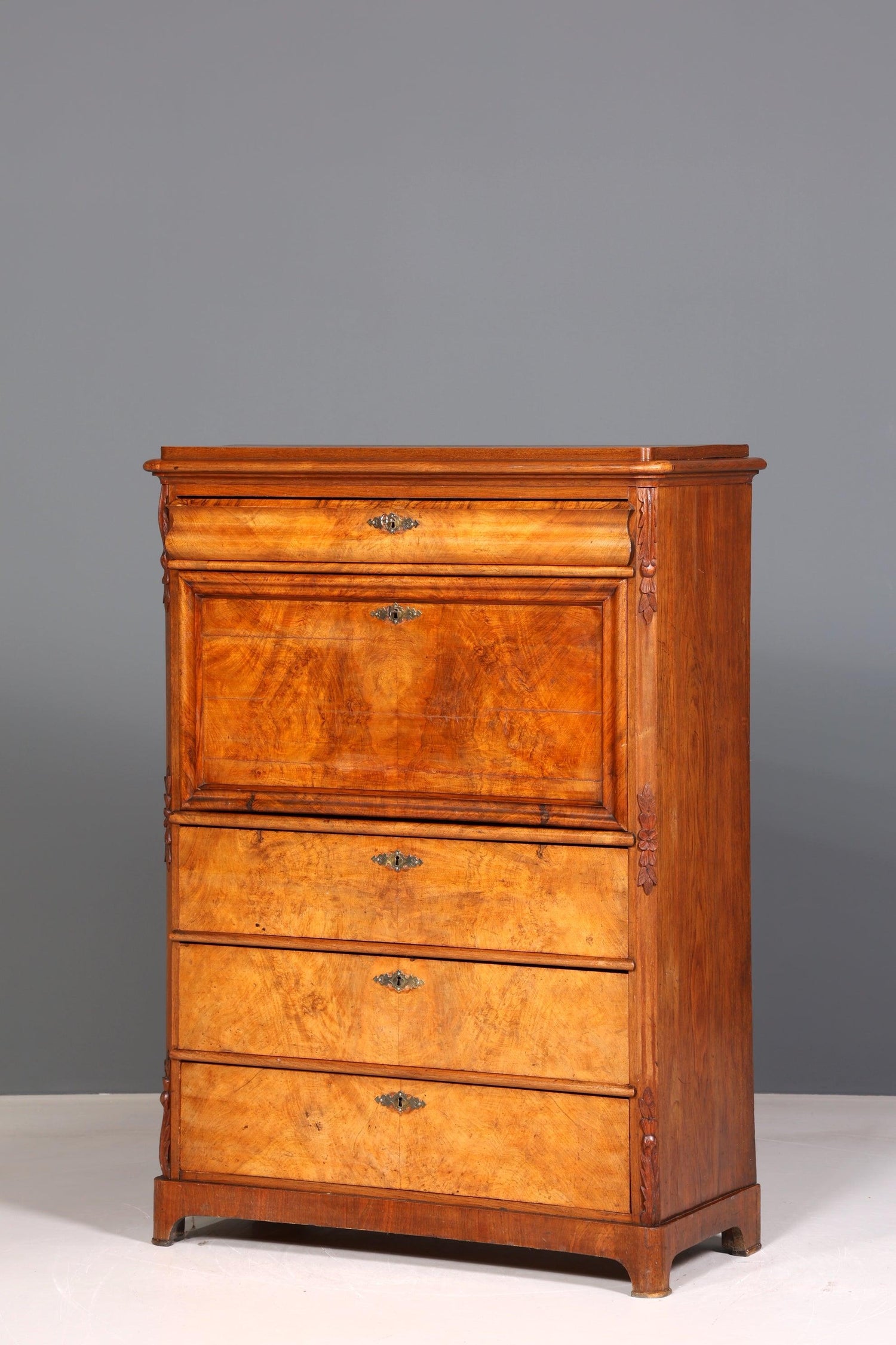 Stylish Art Nouveau Secretary Biedermeier Vertiko Antique Chest of Drawers around 1890 Writing Chest