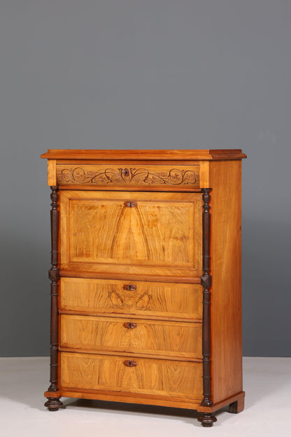 Stylish Wilhelminian style secretary Vertiko Art Nouveau highboard Louis Philippe chest of drawers around 1880