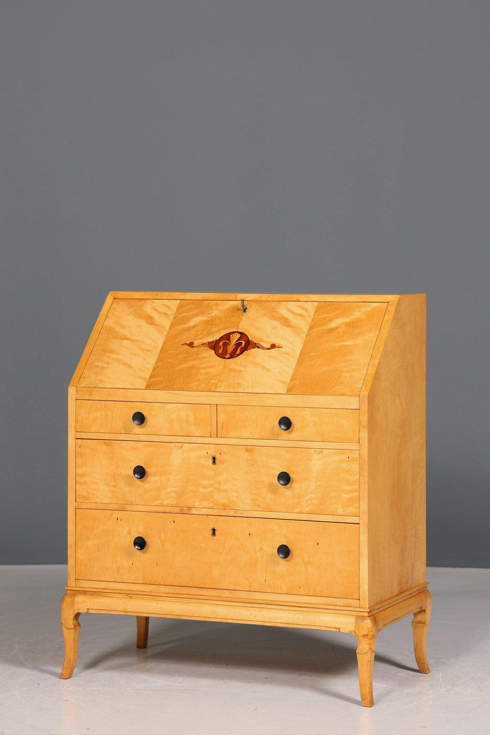 Noble secretary in Biedermeier style around 1930 real wood writing furniture chest of drawers