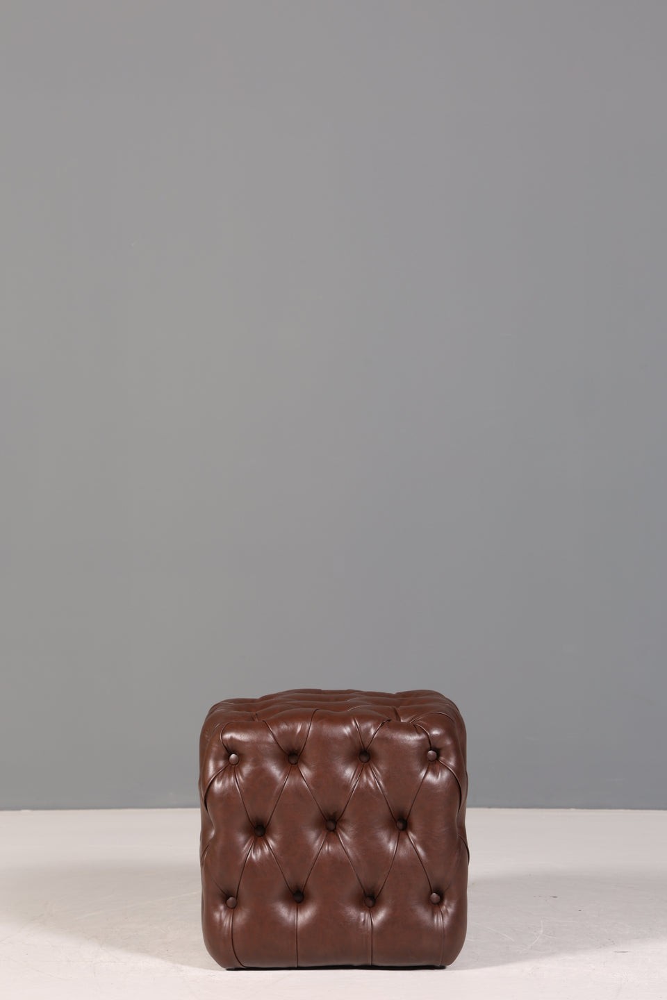 Elegant Chesterfield style stool footstool UK brown