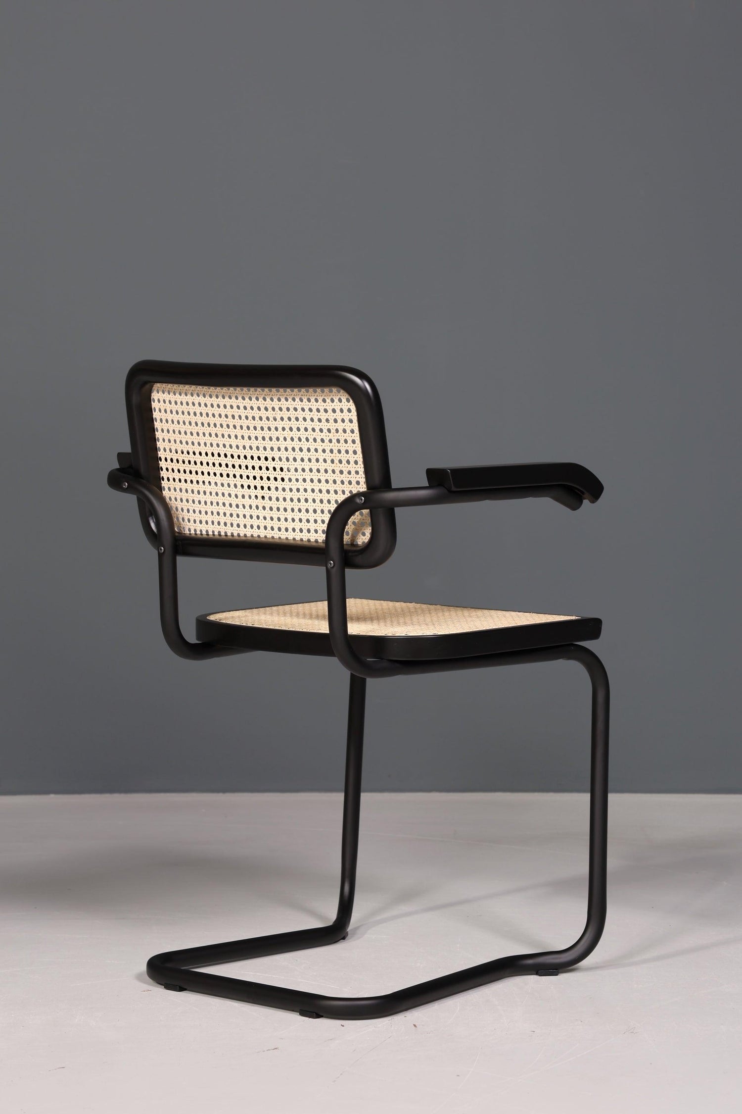 Cantilever armchair &quot;Milano&quot; Made in Italy Black wicker chair rocking chair secretary chair kitchen chair