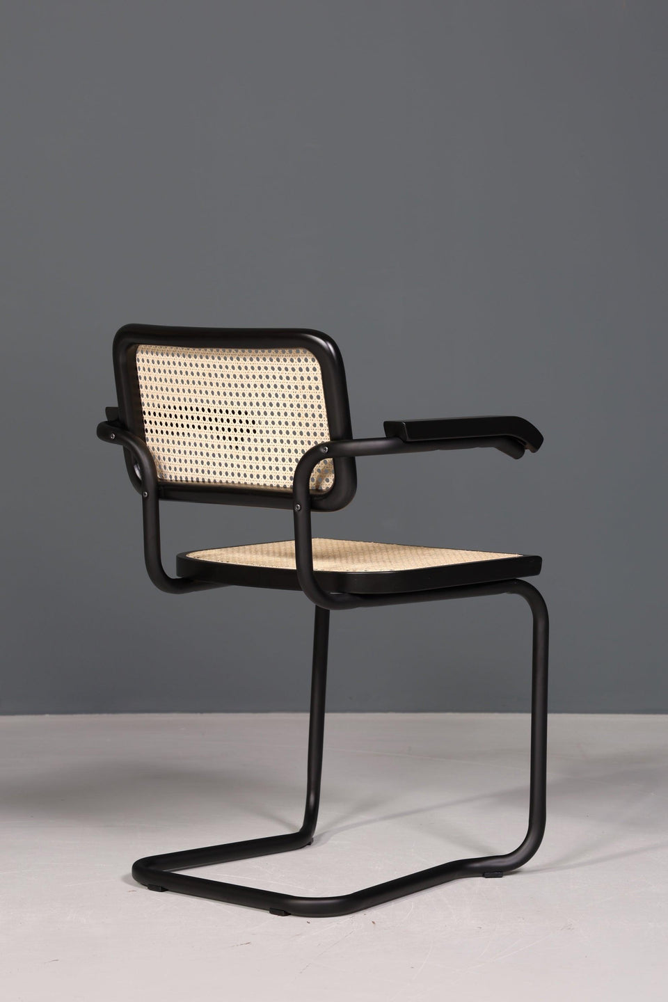 Cantilever armchair "Milano" Made in Italy Black wicker chair rocking chair secretary chair kitchen chair