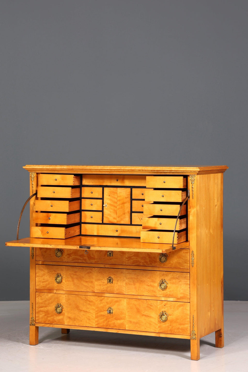 Stylish original Biedermeier secretary around 1860 chest of drawers antique office chest of drawers