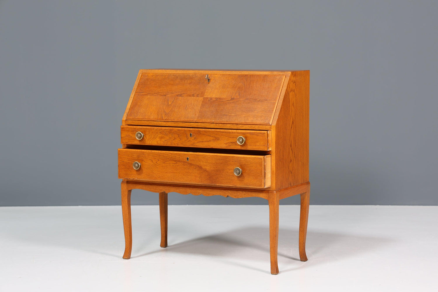 Stylish secretary around 1940 Biedermeier style antique office chest of drawers