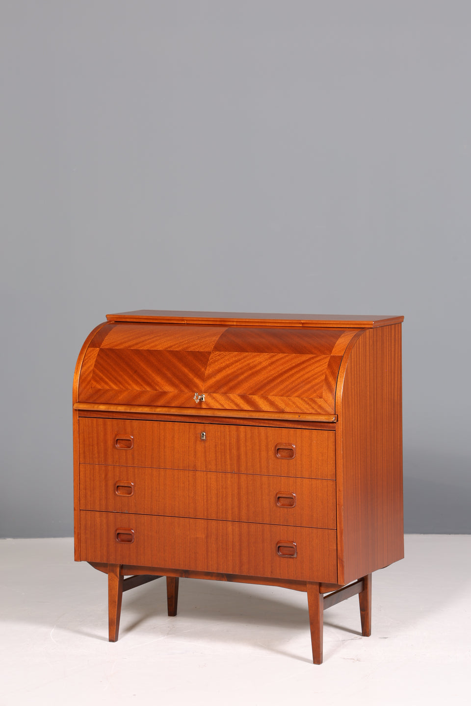 Wunderschöner Mid Century Rollladen Sekretär Danish Design Schreibtisch echt Holz  Schrank