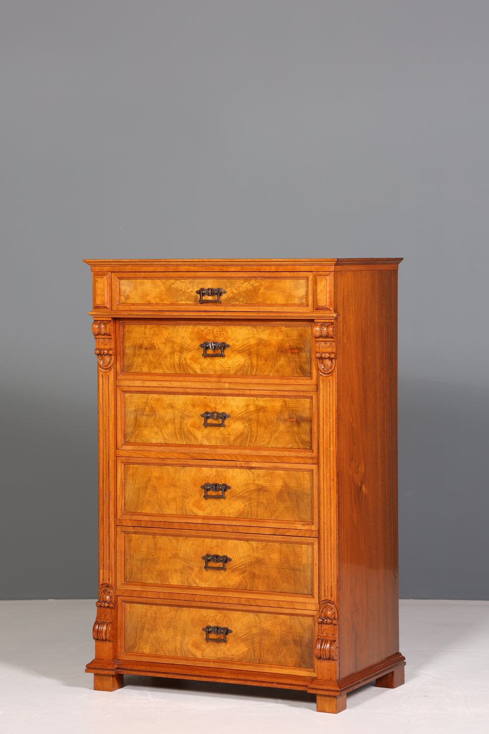 Wunderschöner Gründerzeit Sekretär Vertiko Nussbaum Highboard Louis Philippe Kommode um 1880