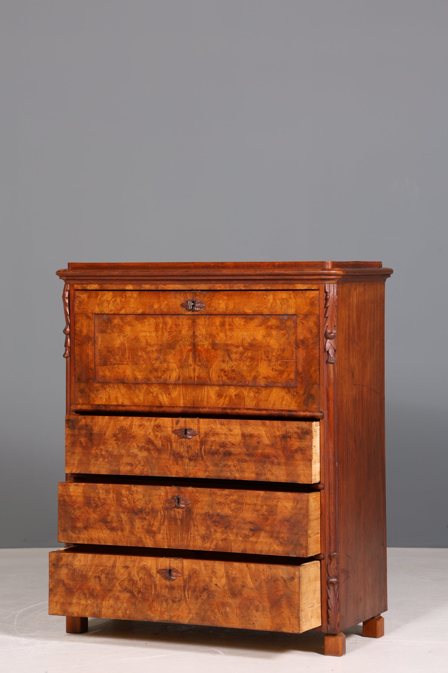 Stylish Louis Philippe Secretary Vertiko Wilhelminian style chest of drawers around 1880 desk