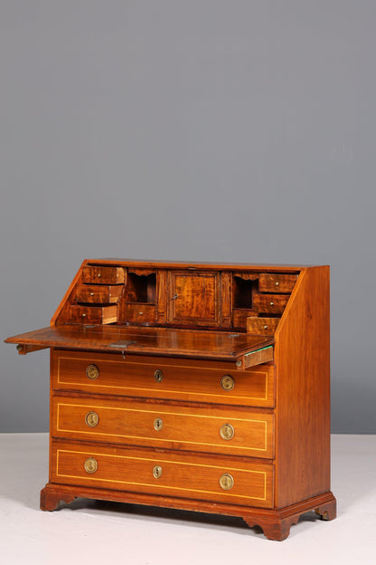 Beautiful English secretary real wood writing chest UK antique desk chest of drawers