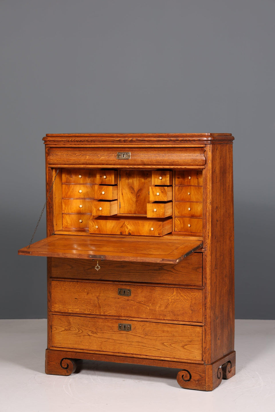 Beautiful Art Nouveau Secretary Biedermeier Vertiko Antique Chest of Drawers around 1890 Writing Chest