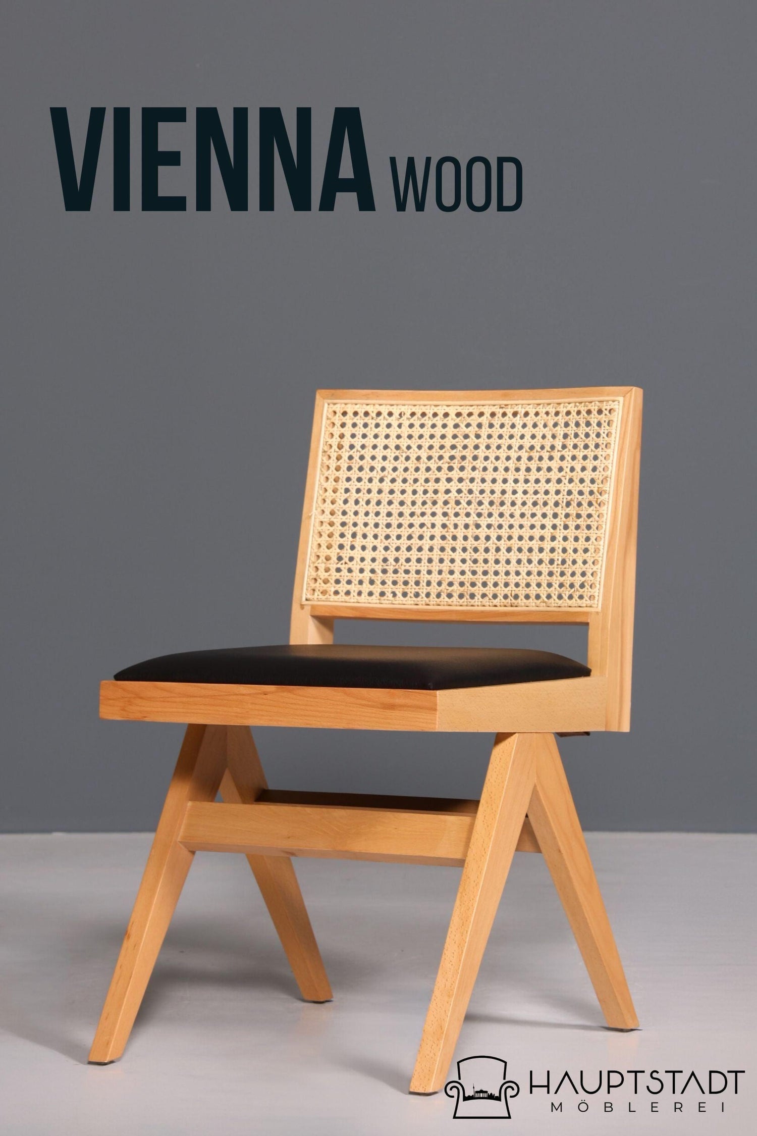 Sehr Edler Korbgeflecht Stuhl &quot;Vienna Wood&quot;  Bauhaus Relax Esszimmer Stuhl Lounge Chair Küchenstuhl