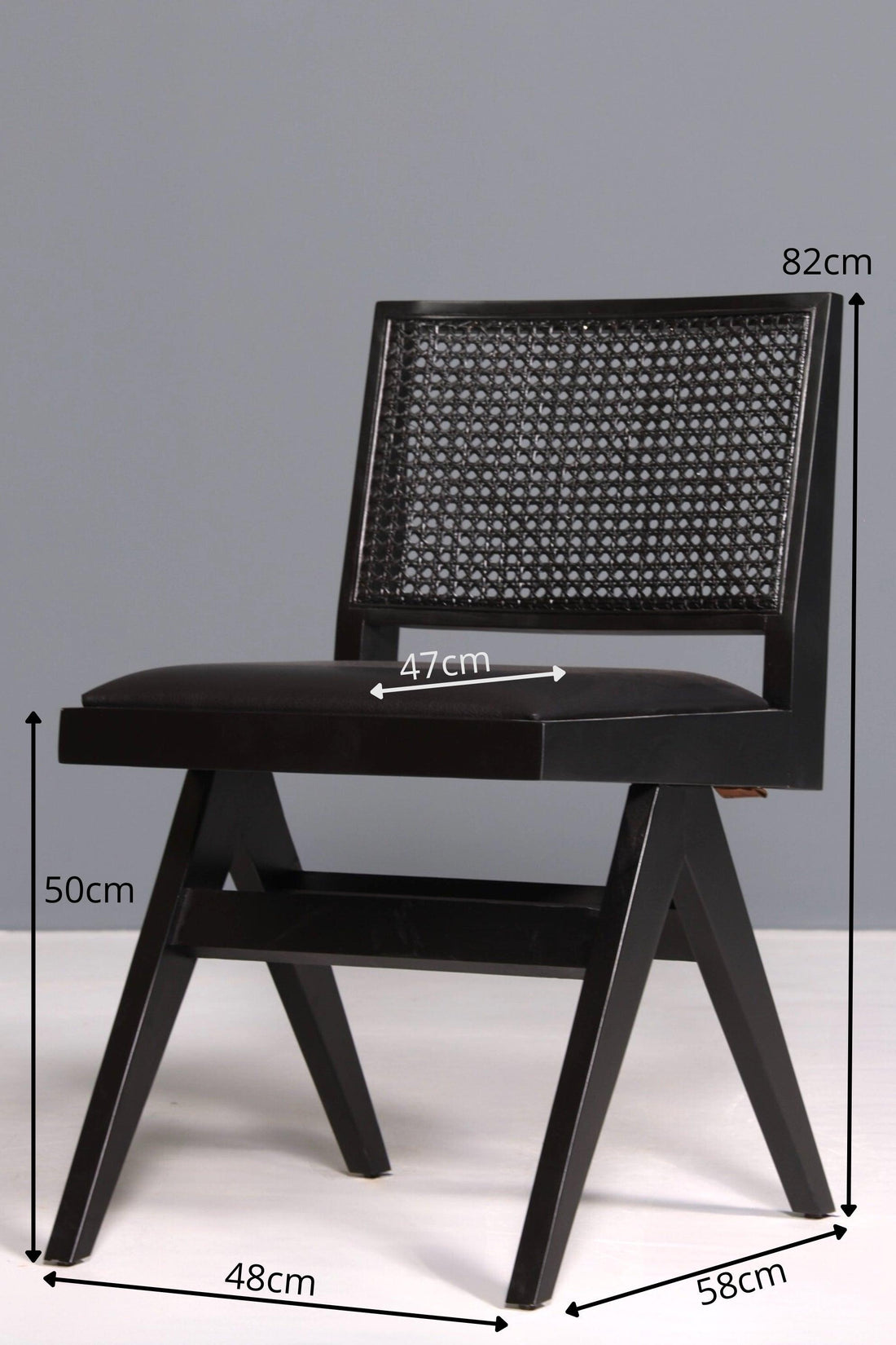 Sehr edler Korbgeflecht Stuhl &quot;Vienna Black&quot; schwarzer Bauhaus Relax Lounge Chair Küchenstuhl Sekretär Stuhl