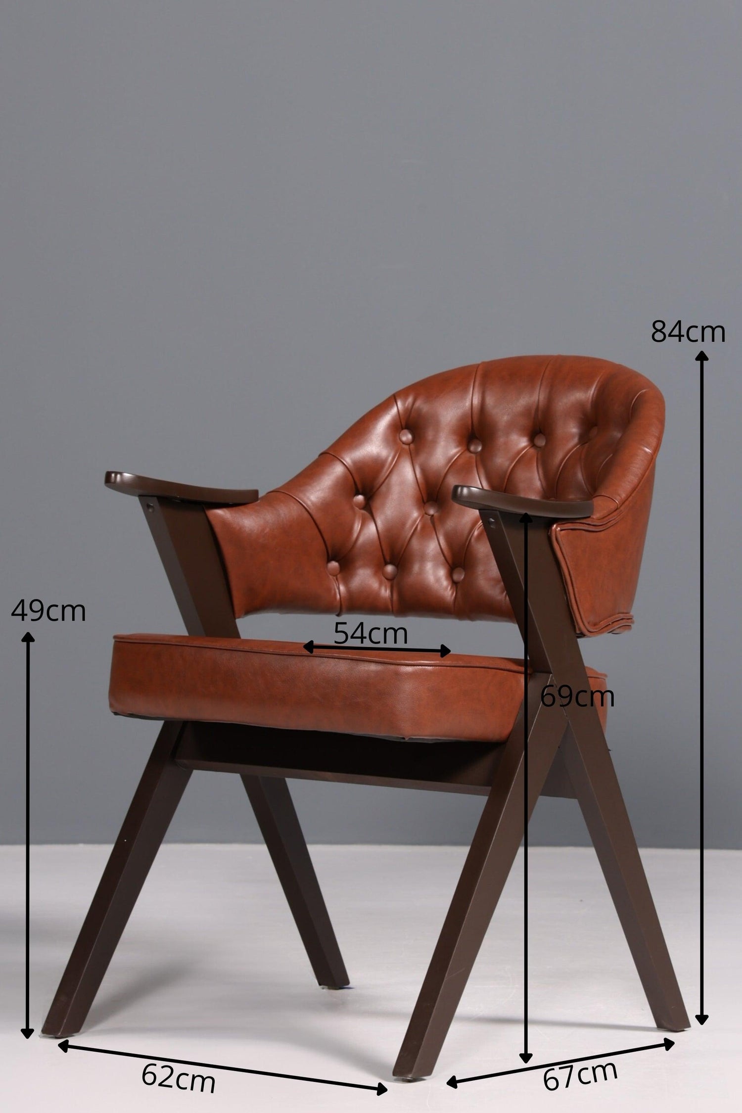 Luxurious &quot;Manchester Brown&quot; Chair Armchair Office Chair Chesterfield Style Dining Chair Lounge Chair 