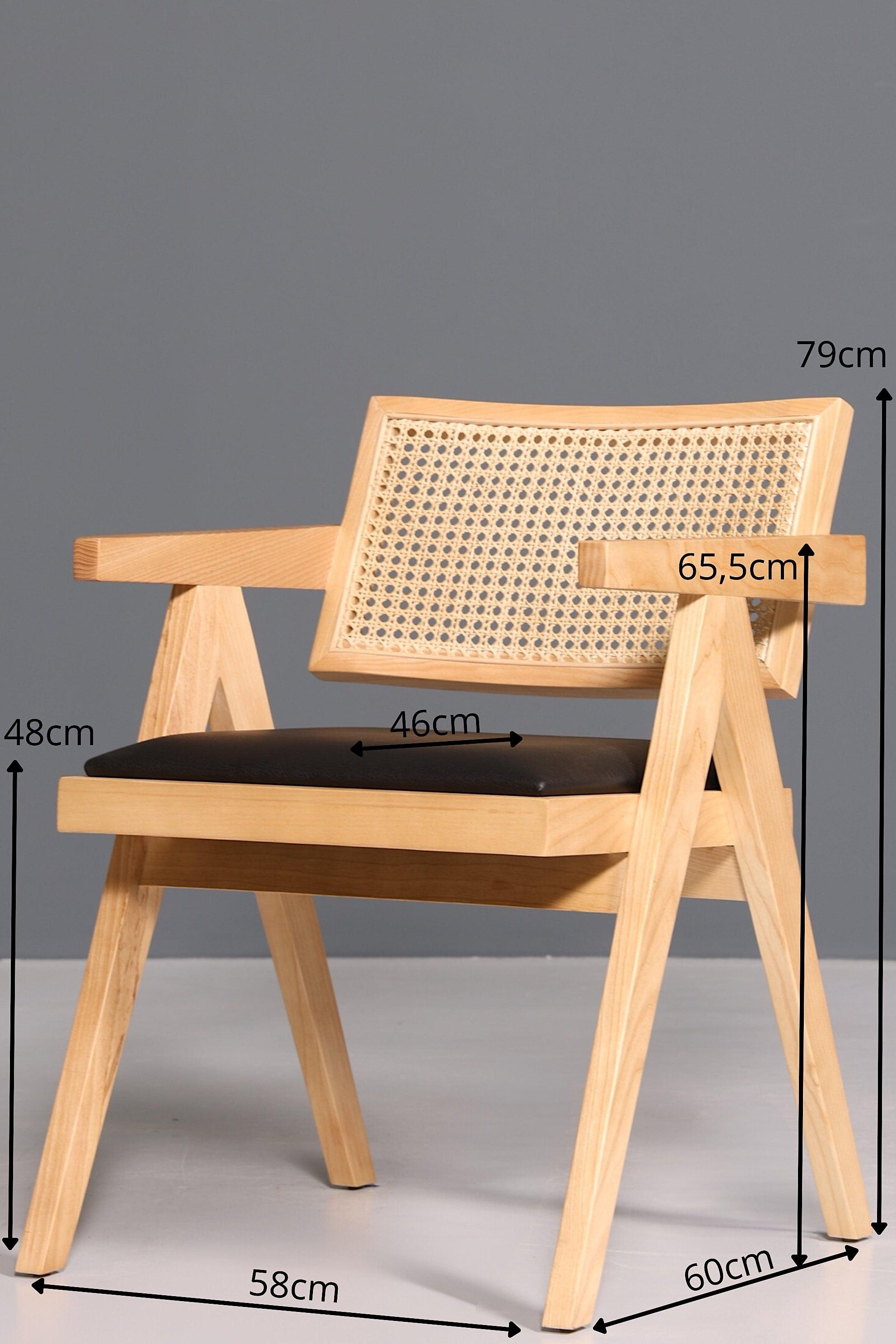 Sehr edler Korbgeflecht Stuhl &quot;Vienna Wood +&quot; Armlehnsessel Bauhaus Relax Lounge Chair Stuhl Esszimmer Stuhl Küchenstuhl