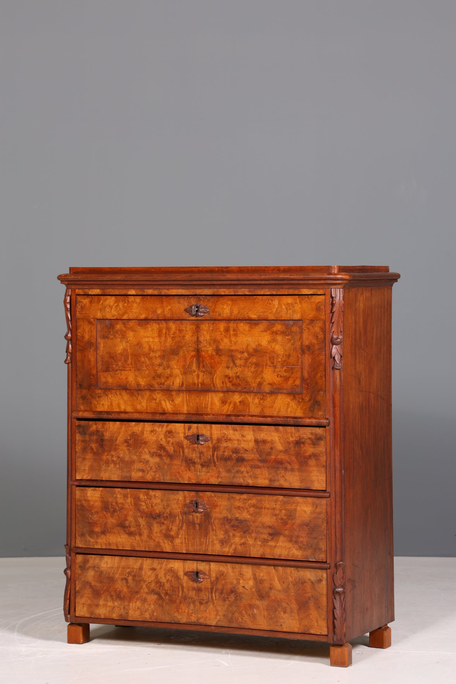 Stylish Louis Philippe Secretary Vertiko Wilhelminian style chest of drawers around 1880 desk