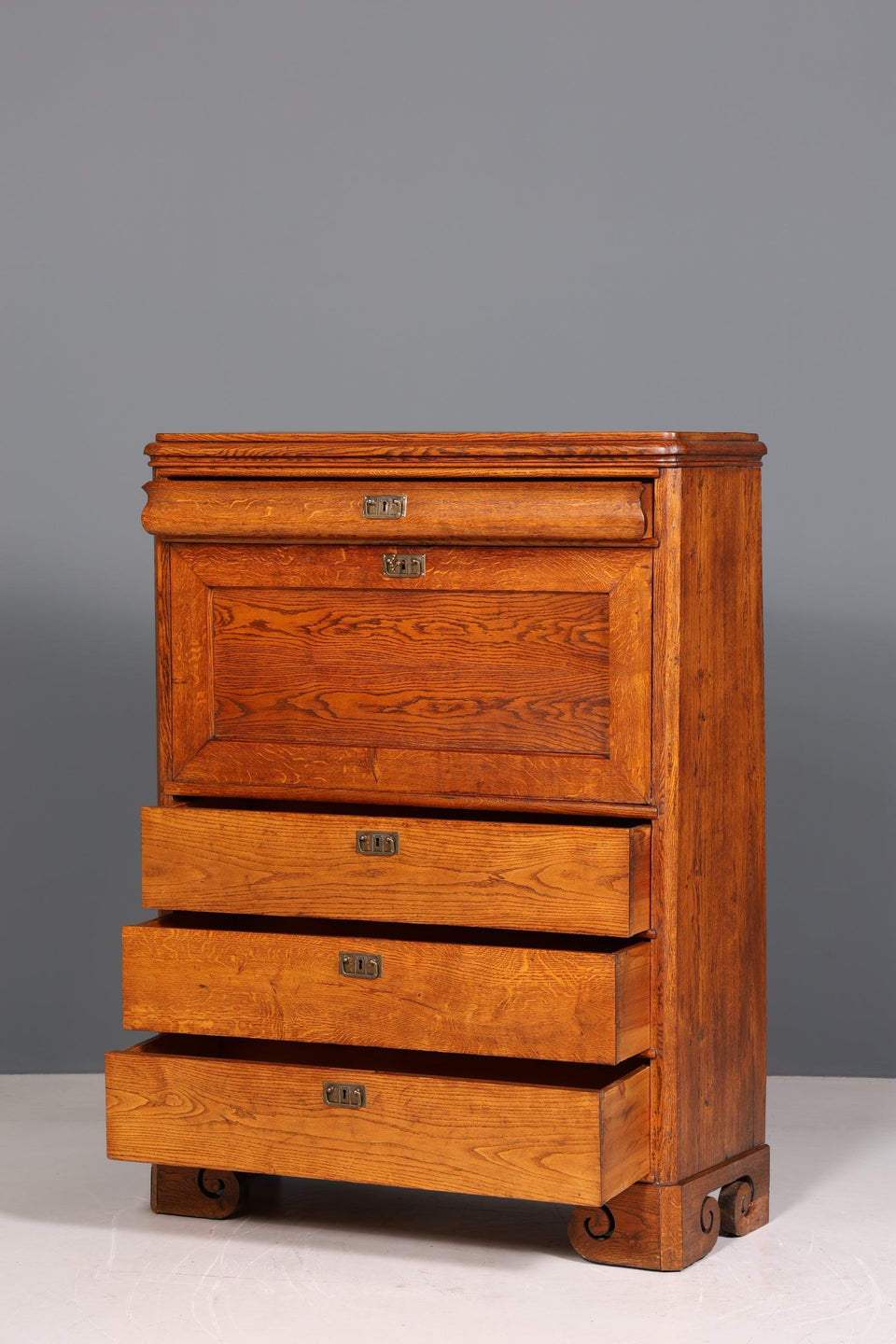 Beautiful Art Nouveau Secretary Biedermeier Vertiko Antique Chest of Drawers around 1890 Writing Chest