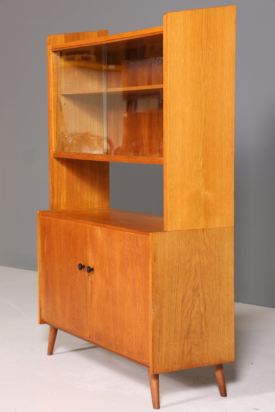 Schlichter Mid Century Schrank Vintage Highboard Regal Vitrine Holz Bücherregal 60er Jahre