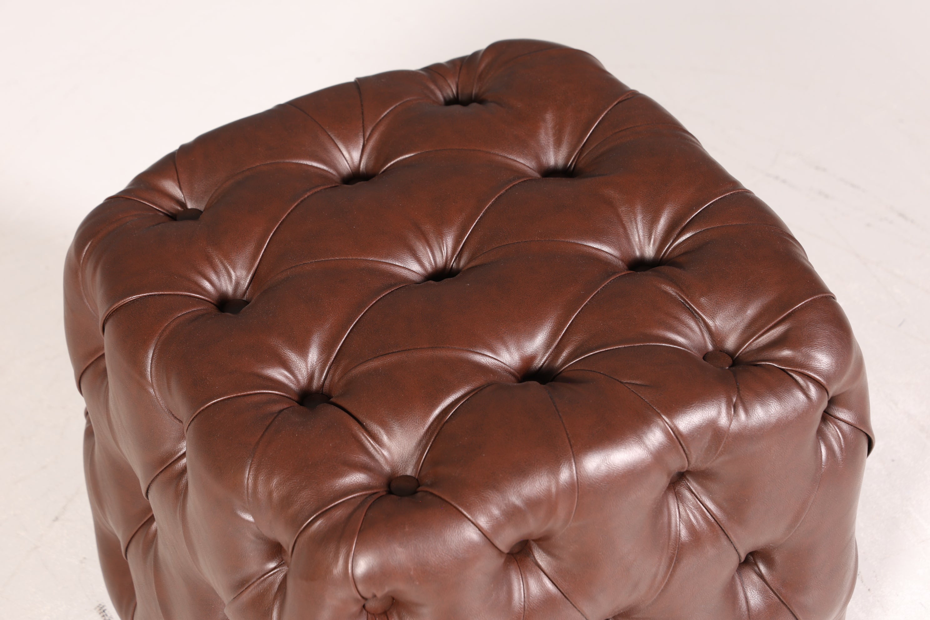 Noble Chesterfield Style Stool Footstool UK Brown Footrest