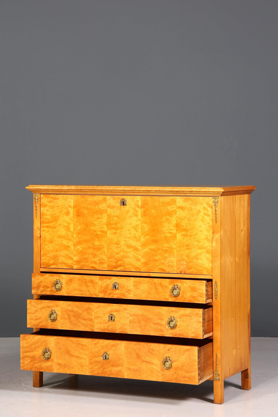 Stylish original Biedermeier secretary around 1860 chest of drawers antique office chest of drawers