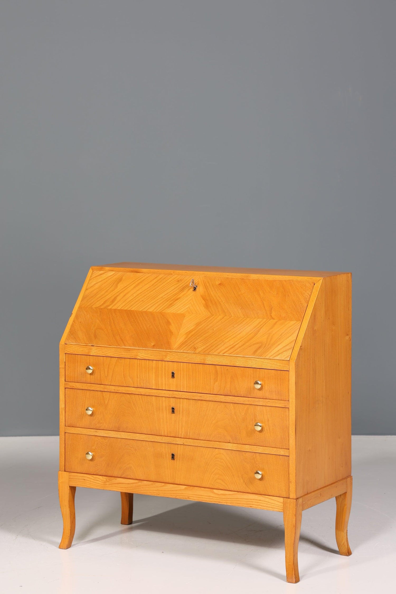 Stylish secretary in Biedermeier style around 1930 real wood writing furniture chest of drawers