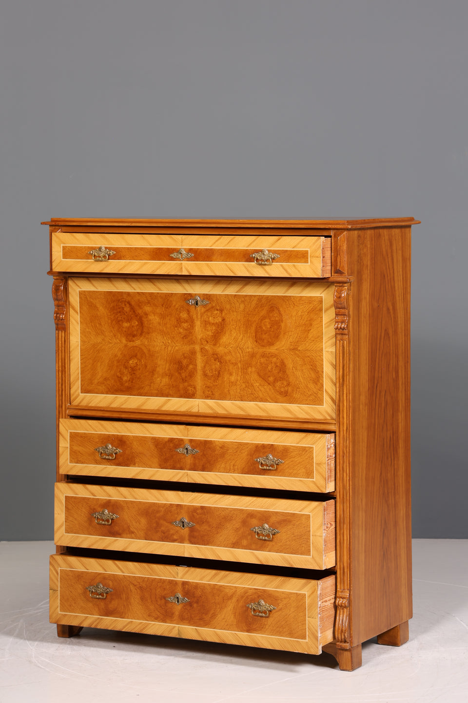 Edler Gründerzeit Sekretär Vertiko Highboard Louis Philippe Kommode um 1880