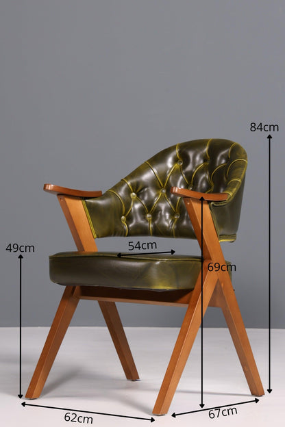 Luxurious &quot;Manchester Green&quot; chair office chair dining chair lounge chair in Chesterfield design 