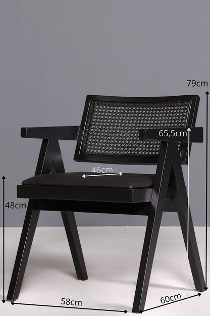 Very classy wicker chair &quot;Vienna Black +&quot; armchair Bauhaus Relax Lounge Chair Dining Room Chair Kitchen Chair