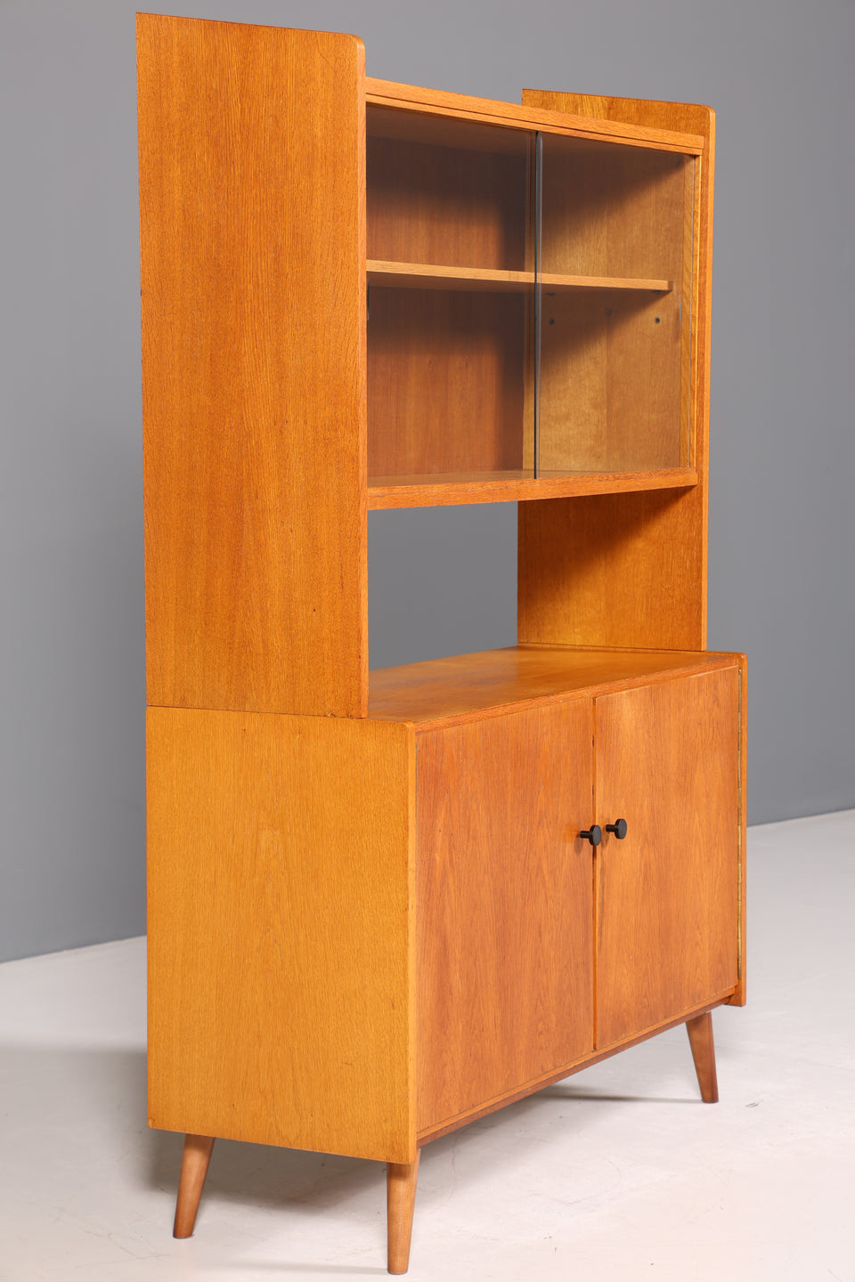 Schlichter Mid Century Schrank Vintage Highboard Regal Vitrine Holz Bücherregal 60er Jahre