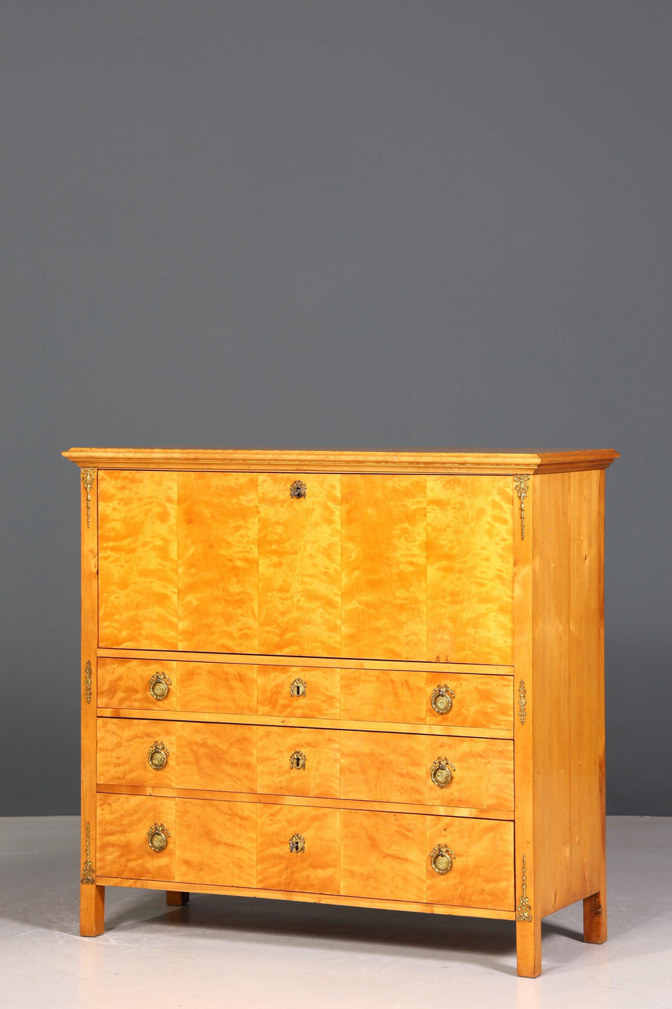 Stylish original Biedermeier secretary around 1860 chest of drawers antique office chest of drawers