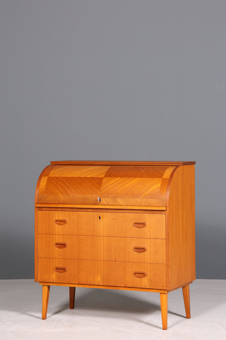 Traumhafter Mid Century Rollladen Sekretär Danish Design echt Holz Rollladen Kommode