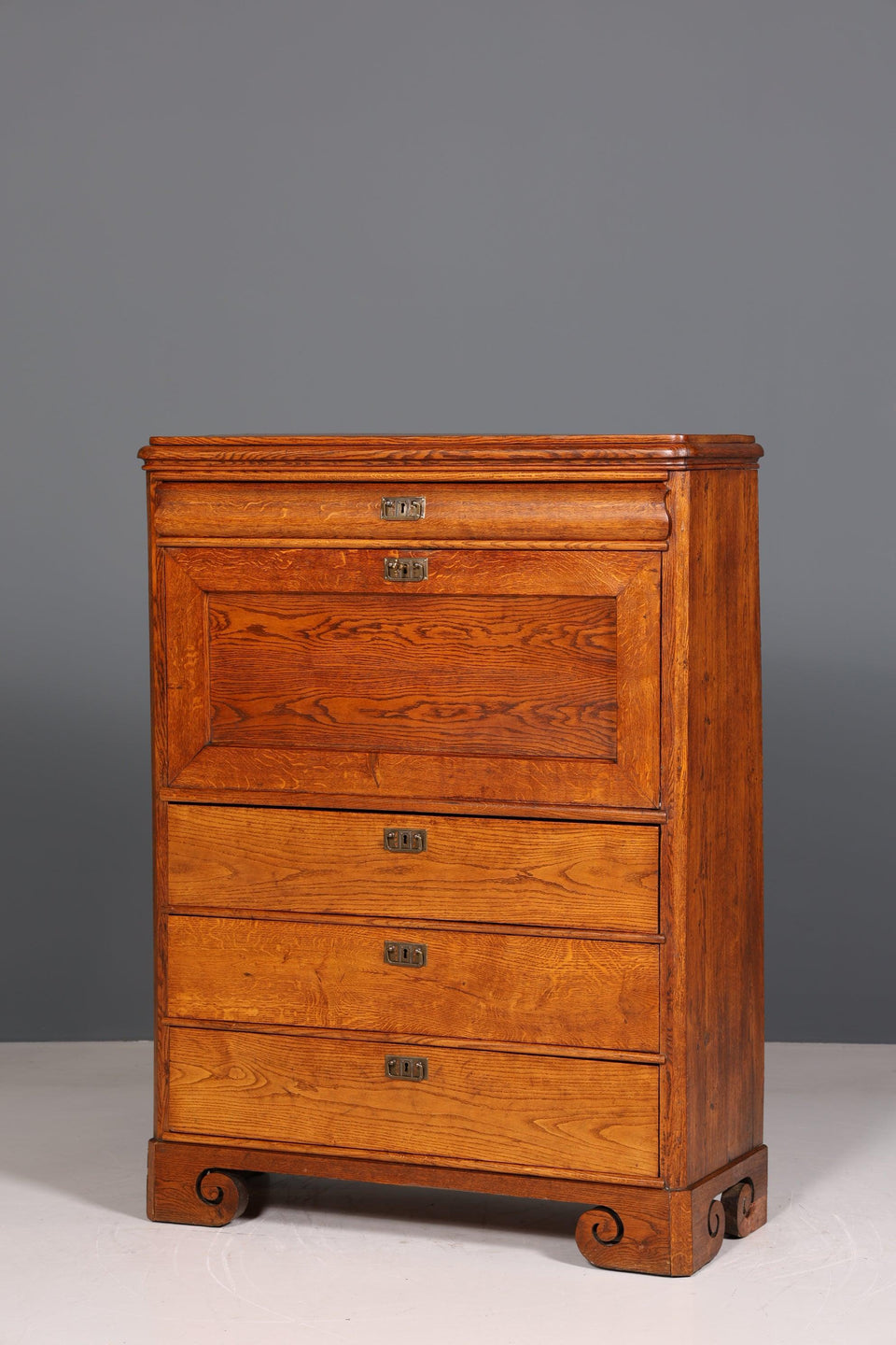 Beautiful Art Nouveau Secretary Biedermeier Vertiko Antique Chest of Drawers around 1890 Writing Chest