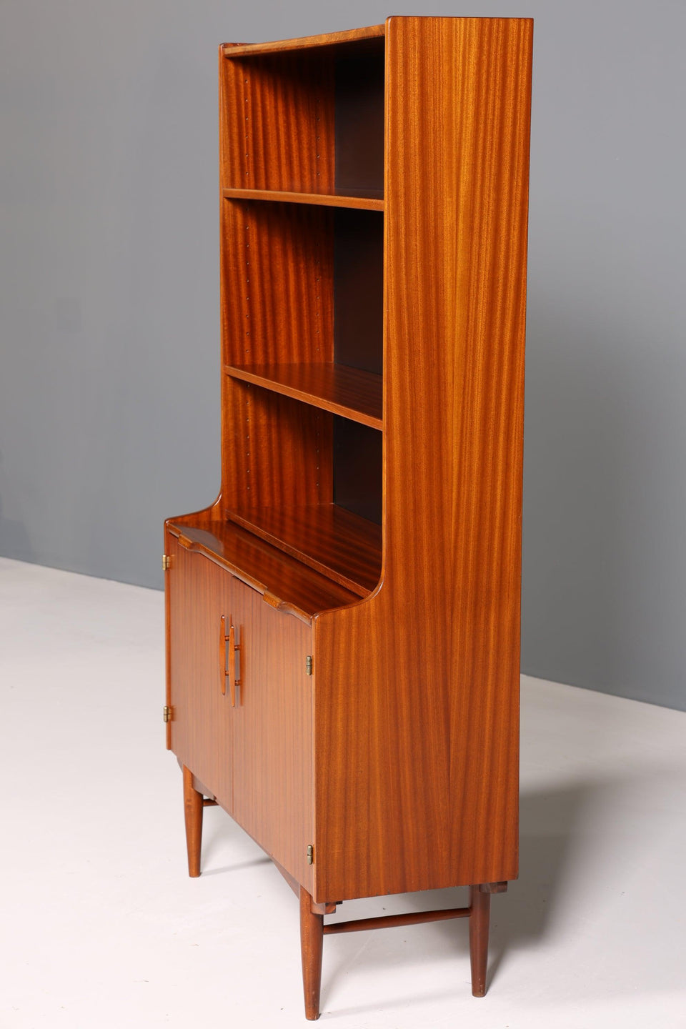 Beautiful Mid Century Shelf Highboard Teak Wood Hugo Troeds Bookcase 50s 60s Secretary Cabinet